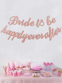 1pc 'Bride To Be, Happily Ever After' Banner, Wedding Party Decor - Multicolor - View 8