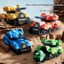1pc Wind-Up Tank Toy, Simulated Combat Tank Model, Birthday Gift, Party Toy - Multicolor - View 10