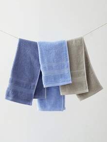 3入組純色緞帶毛巾，快速乾燥，柔軟，輕便舒適的面巾，適用於浴室，臥室，廁所等 - 彩色 - 查看 4