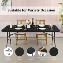 1pc Stretch Fabric Table Top Cap Cover, 6ft Spandex Table Covers Washable Elastic Universal Rectangle Table Cloth Protector For Home Party Banquet Picnic Wedding, 30 X 72 Inches - Multicolor - View 3
