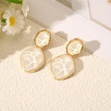 1pair Geometric Resin Water Ripple Design Everyday Earrings - Geometric - View 12