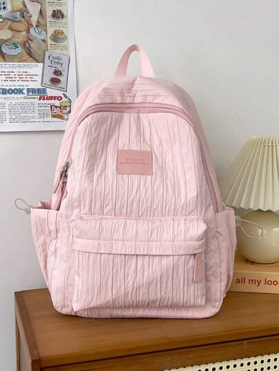 可愛小型休閒背包，大學風格肩背包，適用於學校女孩，適合教室，中學和高中