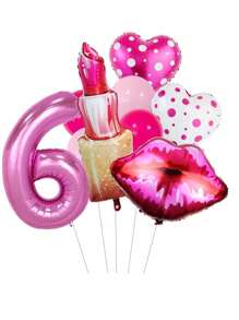 11pcs/Set Number Balloons For Wedding, Lip & Cosmetics Shaped Party Decoration,Christmas - Multicolor - View 18