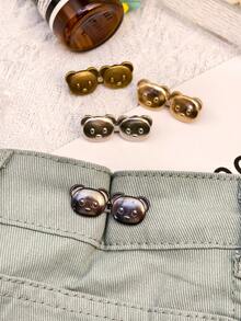 1入組/4入組可拆式卡扣，可愛熊形輪廓，輕鬆調整牛仔褲腰圍，無需縫製 - 彩色 - 查看 1