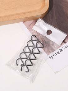 2pcs Set Spiral Hair Clip, Rotating Hair Claws For Bun Hairstyle, Versatile Hair Styling Accessories - Black - View 2