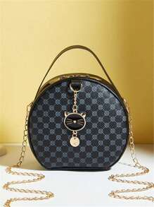 2024 New High-End Printed Bag, Spring Ladies' Versatile Shoulder & Crossbody Bag - Black - View 1