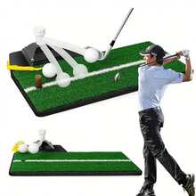 1pc Golf Swing Trainer, Multi-Functional Indoor Golf Training Aid For Beginners, Indoor/Outdoor Putting Practice - Green - View 1