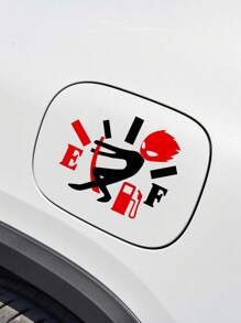 1pc Fuel Tank Cap Sticker Fuel Level Low Funny Reflective Vinyl Car Sticker Expressing Overfueling