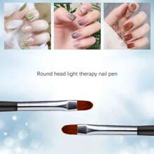 1 件，黑色刷子，丙烯酸 UV 凝胶，增强涂层，指甲刷，指甲增强工具 - 黑色 - 查看 3