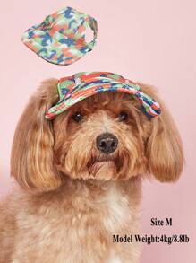 1pc Camouflage Pet Sun Hat, Summer UV Protection Cooling Casual Baseball Cap With Ear Holes - Multicolor - View 9