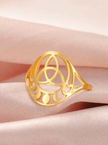 1 pieza Anillo de sacerdotisa celta nudo del sol y la luna en acero inoxidable para mujer, nuevo llegada - Serie resumen - Ver 20