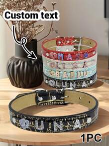 1 Vòng cổ tên bằng da PU lấp lánh đính đá Rhinestone sáng bóng tùy chỉnh theo yêu cầu cho chó & chó con, Vòng cổ tên tùy chỉnh bằng da PU Croco đính đá Rhinestone trang sức đá quý XS, S, M, L cho chó, mèo lớn, hồng đậm tím đỏ xanh, Vòng cổ chó tùy chỉnh bằng da PU có đính đá Rhinestone sáng bóng cho chó & mèo nhỏ vừa - S - Xem 1