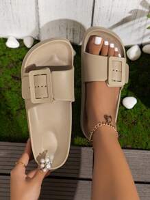 EVA Beach Shoes Outdoor Water Shoes Fashionable Thick-Soled High-Heeled Casual Slippers For Women, Soft Bottom For Indoor & Home Use