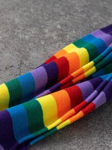 1/3 Pairs Rainbow Socks For Women, Korean Style JK Dance Cosplay Sweat-Absorbent Breathable Knee-High Socks, Y2k
