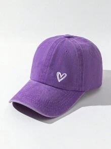 1入組印花心形棒球帽，戶外可調節遮陽休閒帽，適用於春季/秋季旅行、海灘度假、遮陽帽，Y2K風格青年帽 - 兒童棒球帽 - 查看 12