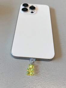 1pc Dustproof Plug Plated Pendant, Cute Bear Shaped Double-Sided Design, Compatible With Type C And Lightning Interfaces Dust Plug - Multicolor - View 5