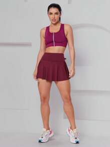 Women Sports Skirts & Skorts - Maroon - View 6