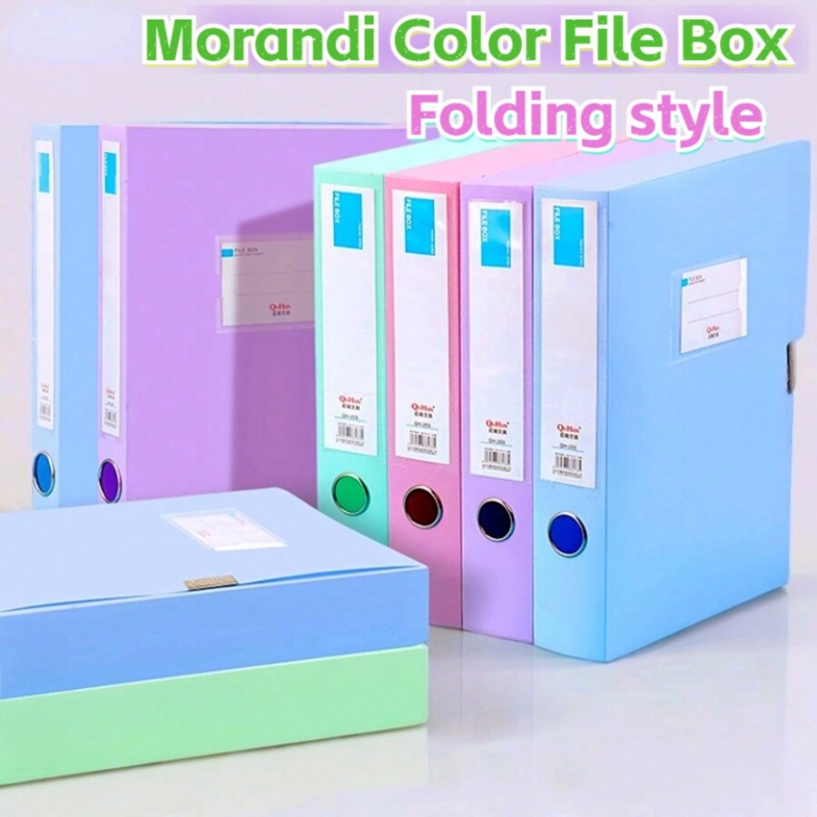 Morandi style a4 file box document storage box 35mm foldable organizer