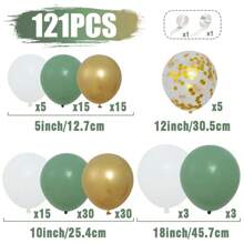 121 Chiếc Bóng Bay Vòng Hoa Cao Su Màu Trắng Vàng Xanh Cho Đám Cưới, Sinh Nhật, Tiệc Nhạc Pop, Tiệc Cưới Cô Dâu, Lễ Tốt Nghiệp, Đoàn Tụ Gia Đình, Trang Trí Tiệc Độc Thân, Tiết Lộ Giới Tính, Trang Trí Tiệc - Nhiều màu - Xem 7