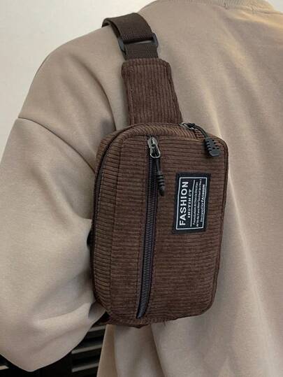 1pc Solid Color Corduroy Fabric Fashionable Versatile Sports & Leisure Mini Chest Bag Sling Bag Fanny Pack Bum Bag Waist Bag Students Commute School Supplies Gifts Fall Christmas Scream Men Bag Belt Bag Travel Bag Sling Bag Funny Gifts Holiday Thanksgiving Side Bags Satchel Bag Leather Bag Hobo Bag Summer Brown Bag Back To School Summer Bag Springbreak Vacation Bag Pack Vintage Purse Side Bags Belts New Life Items For Students Men Essentials Purse Essentials Graduation Small Bag For Men Body Bag For Men Pouch Belt Bag For Men Festival Phone Bag