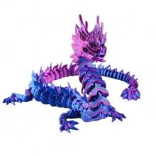 1pc 3D Printed Chinese Dragon Figurine, Moveable & High Precision, Creative Dragon Display/Play, Gift Idea (Please Refer To The Actual Product For Color Discrepancy As It Is 3D Printed)