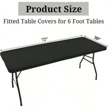 1pc Stretch Fabric Table Top Cap Cover, 6ft Spandex Table Covers Washable Elastic Universal Rectangle Table Cloth Protector For Home Party Banquet Picnic Wedding, 30 X 72 Inches - Multicolor - View 2