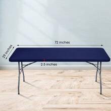 1pc Stretch Fabric Table Top Cap Cover, 6ft Spandex Table Covers Washable Elastic Universal Rectangle Table Cloth Protector For Home Party Banquet Picnic Wedding, 30 X 72 Inches - Multicolor - View 9