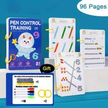 Conjunto de cuadernos mágicos reutilizables Montessori para niños: Entrenamiento de control de bolígrafo y libro de ejercicios educativos de dibujo, con bolígrafo borrable y recambios, desarrollo de habilidades de escritura temprana, juguetes Montessori, juguetes para niños, útiles escolares