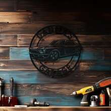 Letrero de metal personalizado para el coche, letreros de coche para el garaje, letrero con nombre de coche, coche deportivo, letrero de metal para el garaje, letrero para la cueva de hombres, regalos para mecánicos, 1 pieza multifuncional, reutilizable, exquisita, moderna, de alta calidad, personalizad, única, regalo ideal para él, ella, novio, novia, mamá, papá, familia, amigos para el Día de la Madre, cumpleaños, Día del Niño, graduación, bodas, para el día de inauguración de la casa, sala de estar, dormitorio, sala de té, hogar, comedor, oficina, escuela, jardín, decoración del Día de San Valentín - Negro - Ver 6