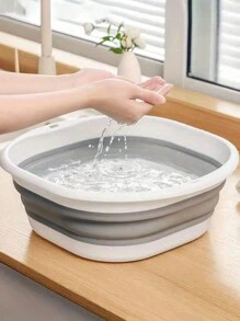 1入組，可折疊餐盤、洗臉盆、折疊桶、浴室收納盆、多功能折疊清洗盤，適用於露營、攜帶型水槽和家庭洗衣盆、水桶、水貯存器、腳浴槽、水果和蔬菜清洗盤、清潔用品、返校用品、旅行用品 - 多色 - 查看 12