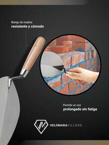 Cuchara Para Albañil Guadalajara 9 Pulgadas Mango Madera Herramienta De Construcción - Gris - Ver 5