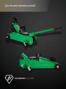 Gato De Patín Hidráulico 2 Toneladas Portátil Auto Camioneta Herramienta Para Coche Automotriz - Verde - Ver 3