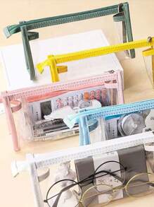 1pc Clear Jelly Zipper Pencil Case, Office & School Supplies, Large Capacity Fashionable Stationery Pouch