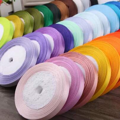 25 Yards/Rolls 1cm Width Satin Ribbon Braided Thin Tape Gift Wrapping Cake Packaging Material Bowknot Ribbon Valentines