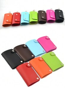 1 PC PU Snap Button Folding Key Bag Bank Enterprise Shopping Mall Key Bag Holiday Gift For Women Mini Wallet