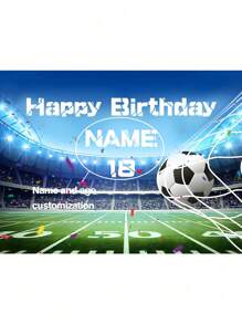 1 Stück personalisierter Namenshintergrund DIY Geburtstag Fußball Fußballfeld Sport Kulisse personalisierte Geburtstagsdekoration Banner, Weihnachten wasserdicht, schimmelbeständig, stilvolle, niedliche, hochwertige, personalisierte, einzigartige ideale Geschenke für sie, Freund, Freundin, Vater, Mutter, Familie, Freunde, Sohn, Tochter, Schüler, Kinder für Jahrestage, für Geburtstage Schule, Büro, Zuhause, personalisierte Banner & Wimpel, warme Atmosphäre