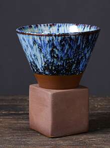 1 件粗陶咖啡杯，陶瓷高岭土创意三角锥形杯，容量 200 毫升，可盛卡布奇诺、拿铁、奶昔和酸奶，窑釉学校用品返校 - 創意三角盃 - 查看 14