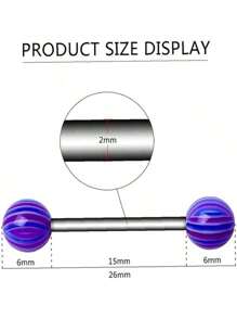 100 pièces de piercing de langue en gros, barbell de piercing de langue 14g, en plusieurs couleurs pour hommes et femmes, en acrylique