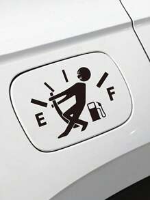 1pc Fuel Tank Cap Sticker Fuel Level Low Funny Reflective Vinyl Car Sticker Expressing Overfueling