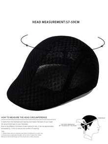 1pc Unisex Mesh Beret Hat, Outdoor Spring/Summer/Autumn Sun Protection Breathable Bucket Hat With Hollow-Out Design, Solid Color - Beret Mesh Hat - View 11