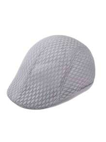1pc Unisex Mesh Beret Hat, Outdoor Spring/Summer/Autumn Sun Protection Breathable Bucket Hat With Hollow-Out Design, Solid Color - Beret Mesh Hat - View 2