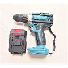 Taladro eléctrico recargable, taladro de litio para uso doméstico, destornillador eléctrico. Destornillador eléctrico multifuncional de mano. - Azul - Ver 3