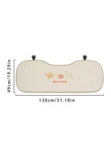 1pc Car Seat Cushion Cheese Cookies Cartoon Design, Breathable Anti-Slip - Khaki - View 7