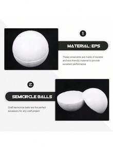 1入組7.6英吋/5.8英吋白色實心泡沫半球，手工DIY花藝裝飾、婚禮裝飾、蛋糕模具