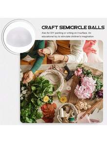 1入組7.6英吋/5.8英吋白色實心泡沫半球，手工DIY花藝裝飾、婚禮裝飾、蛋糕模具