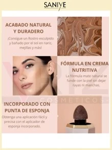 SANIYE R8066 Contorno líquido con esponja incluida ,Bronceador Líquido ,Contorno De Crema,duradero. - 01 - Ver 6