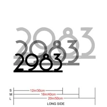 Mid Century Metal House Number Sign Modern Address Sign Address Number Sign Address Numbers MCM Style House Numbers - Style A17 Multi-Functional, Reusable, Ornamental Exquisite, Contracted, High-Quality, Vintage Custom, Personalized, Unique Ideal Gifts For Him Her For Graduation, For Weddings, For Housewarming Living Room, Bedroom, Tea Room, Home, Dining Room, Office, School Birthday - Black - View 2