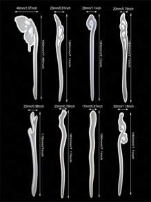 1个树脂硅胶模具，用于DIY发饰——发夹、发簪和首饰夹——易于使用 - 無色 - 查看 3