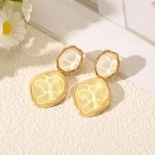 1pair Geometric Resin Water Ripple Design Everyday Earrings - Geometric - View 3