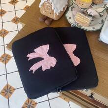 1 Stück High Beauty Girl Heart Ins Schwarz Bestickte Rosa Schleife Tablet Innentasche 11/13/15 Zoll Laptop Aufbewahrung